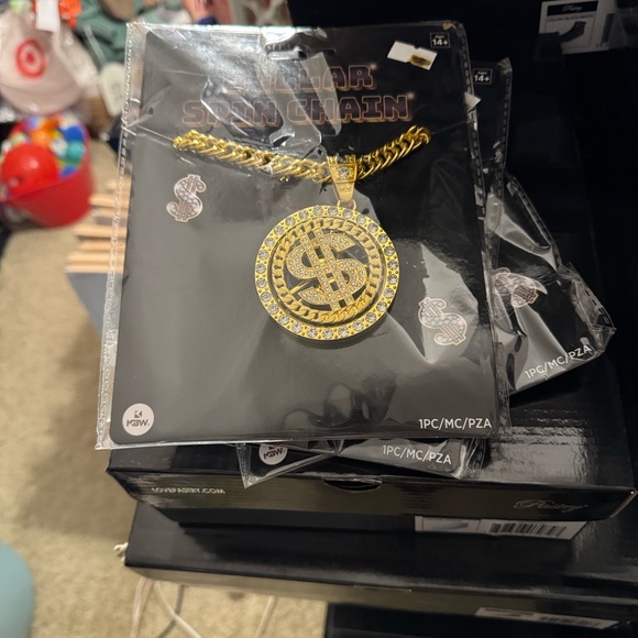 Gold Dollar Sign Chain Necklace - Picture 1 of 2
